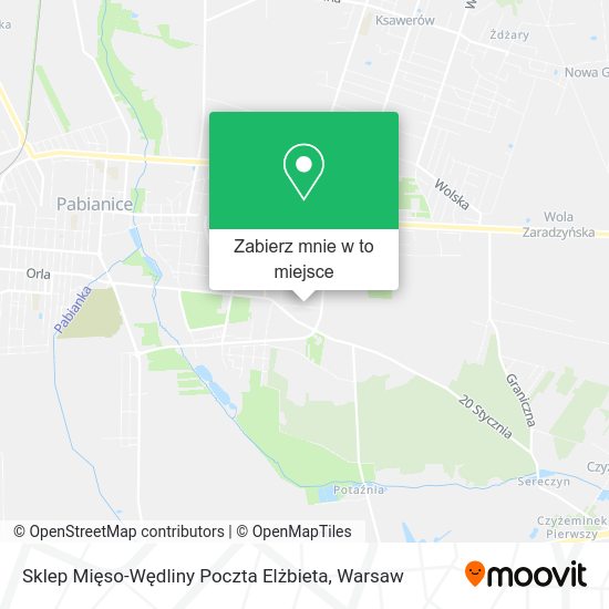 Mapa Sklep Mięso-Wędliny Poczta Elżbieta