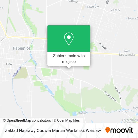 Mapa Zakład Naprawy Obuwia Marcin Wartalski