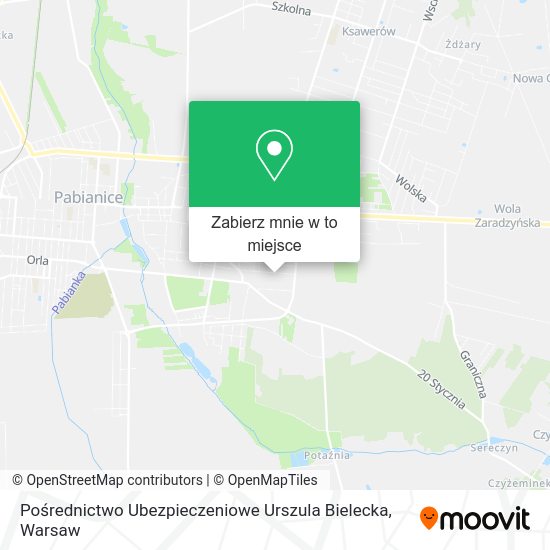 Mapa Pośrednictwo Ubezpieczeniowe Urszula Bielecka