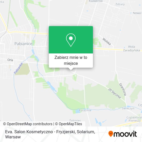 Mapa Eva. Salon Kosmetyczno - Fryzjerski, Solarium