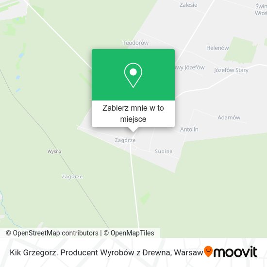 Mapa Kik Grzegorz. Producent Wyrobów z Drewna