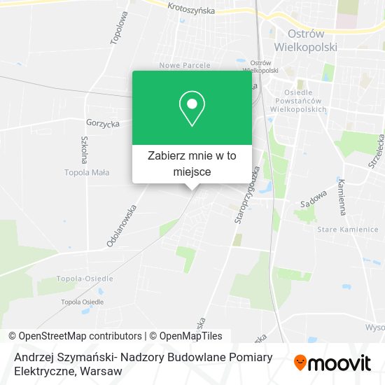 Mapa Andrzej Szymański- Nadzory Budowlane Pomiary Elektryczne