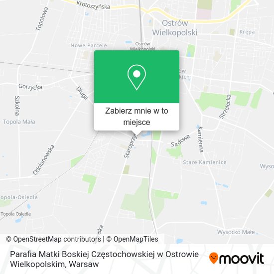 Mapa Parafia Matki Boskiej Częstochowskiej w Ostrowie Wielkopolskim