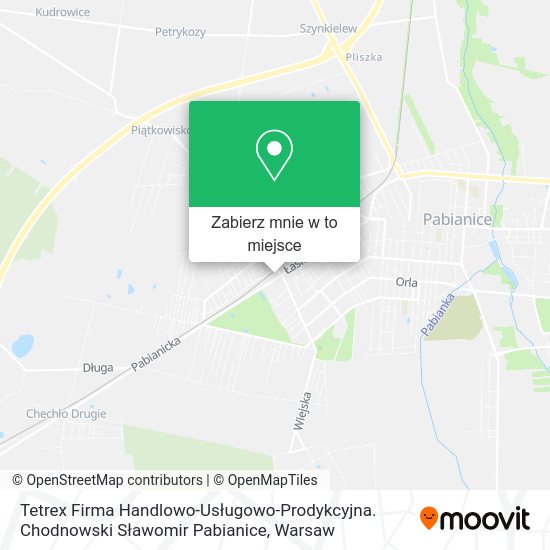 Mapa Tetrex Firma Handlowo-Usługowo-Prodykcyjna. Chodnowski Sławomir Pabianice