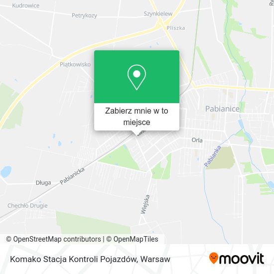 Mapa Komako Stacja Kontroli Pojazdów