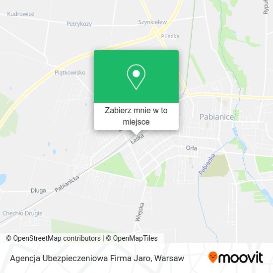 Mapa Agencja Ubezpieczeniowa Firma Jaro