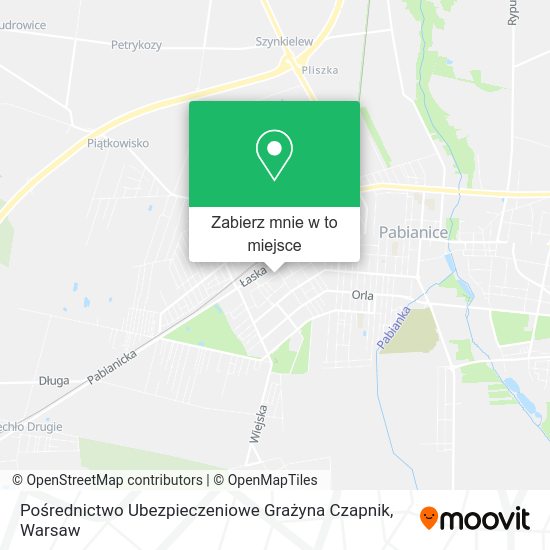 Mapa Pośrednictwo Ubezpieczeniowe Grażyna Czapnik