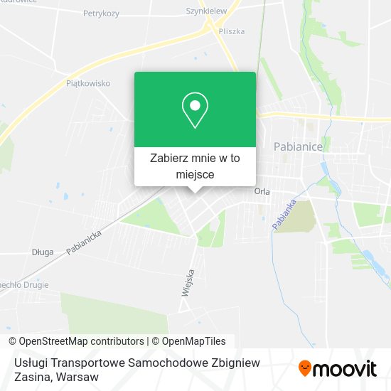 Mapa Usługi Transportowe Samochodowe Zbigniew Zasina