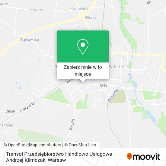 Mapa Transol Przedsiębiorstwo Handlowo Usługowe Andrzej Klimczak