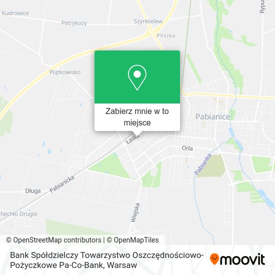 Mapa Bank Spółdzielczy Towarzystwo Oszczędnościowo-Pożyczkowe Pa-Co-Bank