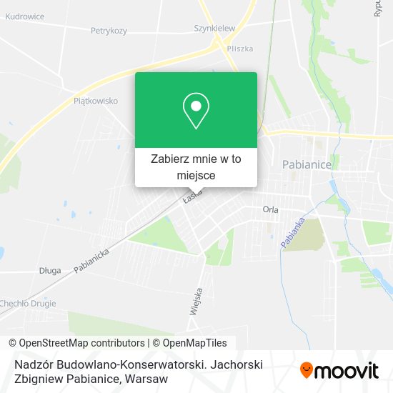 Mapa Nadzór Budowlano-Konserwatorski. Jachorski Zbigniew Pabianice