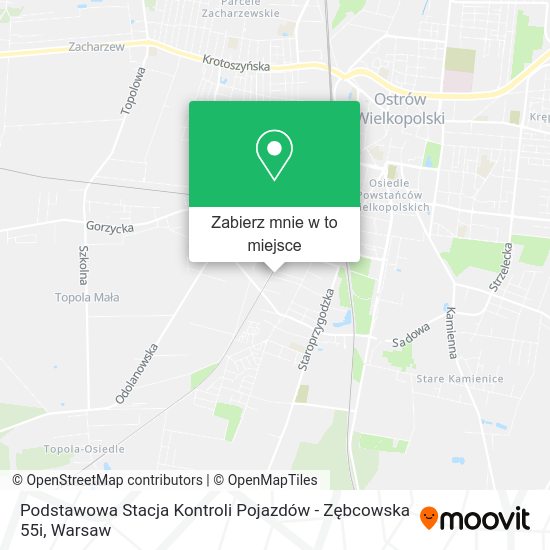 Mapa Podstawowa Stacja Kontroli Pojazdów - Zębcowska 55i