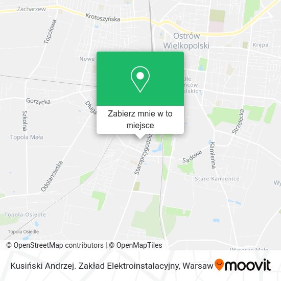 Mapa Kusiński Andrzej. Zakład Elektroinstalacyjny