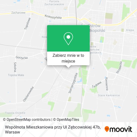 Mapa Wspólnota Mieszkaniowa przy Ul Zębcowskiej 47b