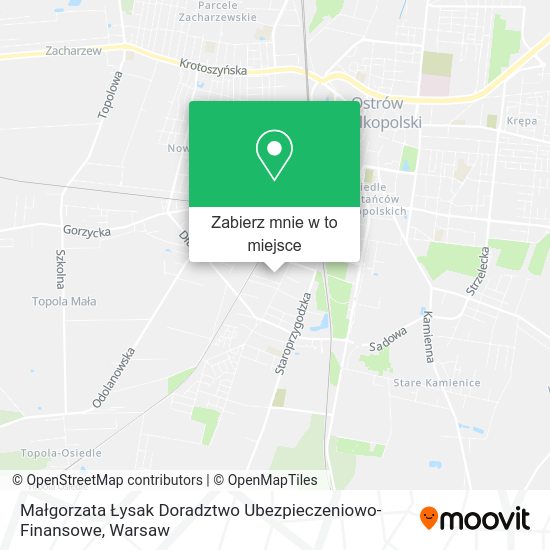 Mapa Małgorzata Łysak Doradztwo Ubezpieczeniowo-Finansowe