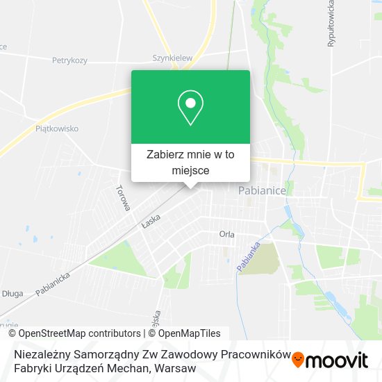 Mapa Niezależny Samorządny Zw Zawodowy Pracowników Fabryki Urządzeń Mechan