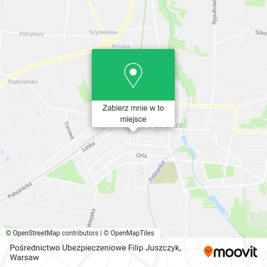 Mapa Pośrednictwo Ubezpieczeniowe Filip Juszczyk