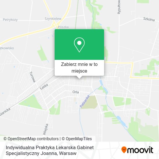 Mapa Indywidualna Praktyka Lekarska Gabinet Specjalistyczny Joanna