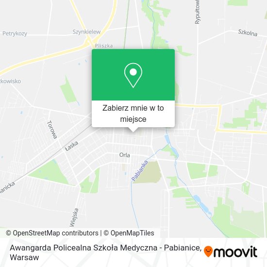 Mapa Awangarda Policealna Szkoła Medyczna - Pabianice