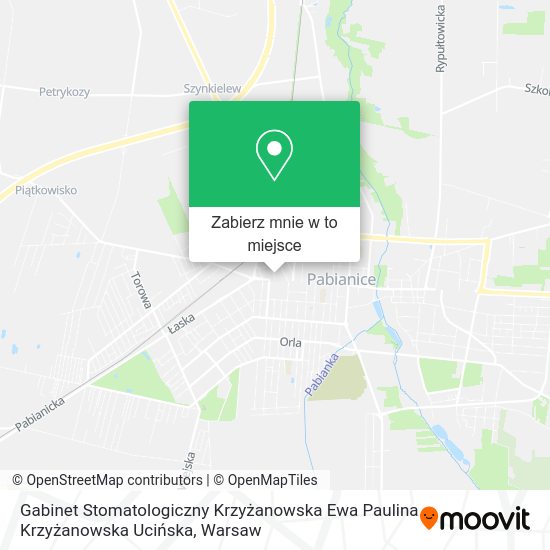 Mapa Gabinet Stomatologiczny Krzyżanowska Ewa Paulina Krzyżanowska Ucińska