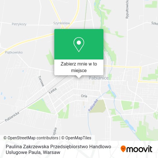 Mapa Paulina Zakrzewska Przedsiębiorstwo Handlowo Usługowe Paula