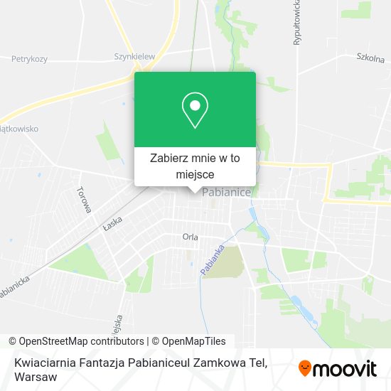 Mapa Kwiaciarnia Fantazja Pabianiceul Zamkowa Tel