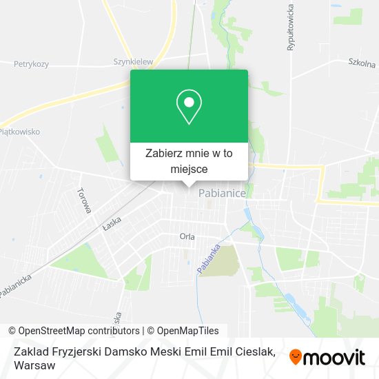 Mapa Zaklad Fryzjerski Damsko Meski Emil Emil Cieslak