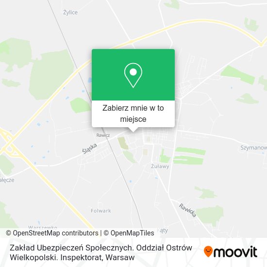 Mapa Zakład Ubezpieczeń Społecznych. Oddział Ostrów Wielkopolski. Inspektorat