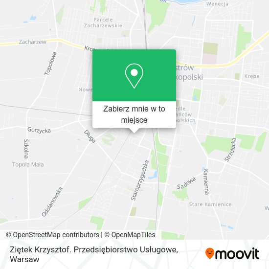 Mapa Ziętek Krzysztof. Przedsiębiorstwo Usługowe