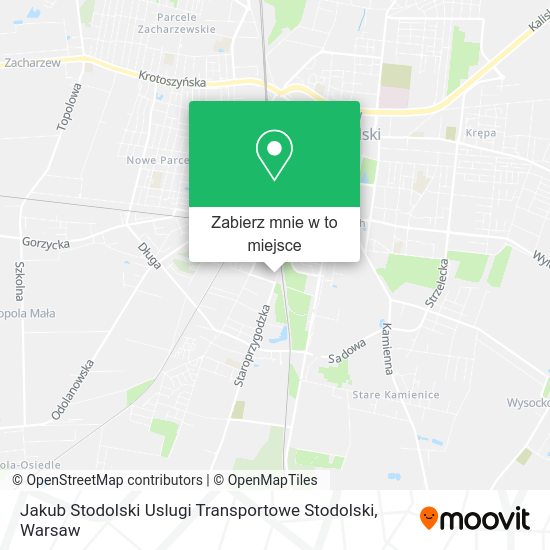 Mapa Jakub Stodolski Uslugi Transportowe Stodolski