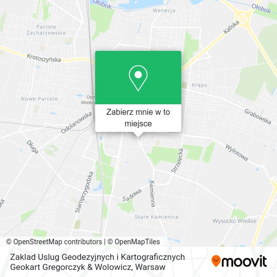 Mapa Zaklad Uslug Geodezyjnych i Kartograficznych Geokart Gregorczyk & Wolowicz