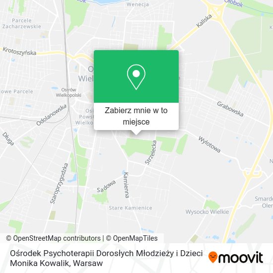 Mapa Ośrodek Psychoterapii Dorosłych Młodzieży i Dzieci Monika Kowalik