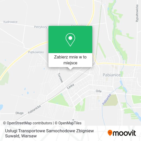 Mapa Usługi Transportowe Samochodowe Zbigniew Suwald