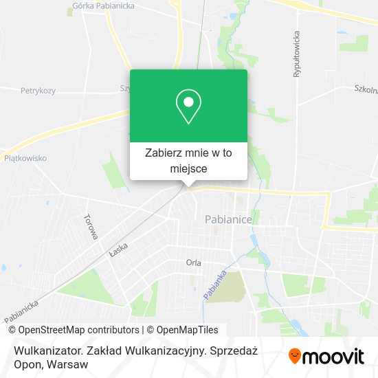 Mapa Wulkanizator. Zakład Wulkanizacyjny. Sprzedaż Opon