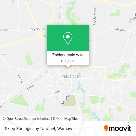 Mapa Sklep Zoologiczny Tatrapet