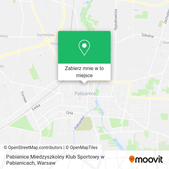 Mapa Pabianice Miedzyszkolny Klub Sportowy w Pabianicach