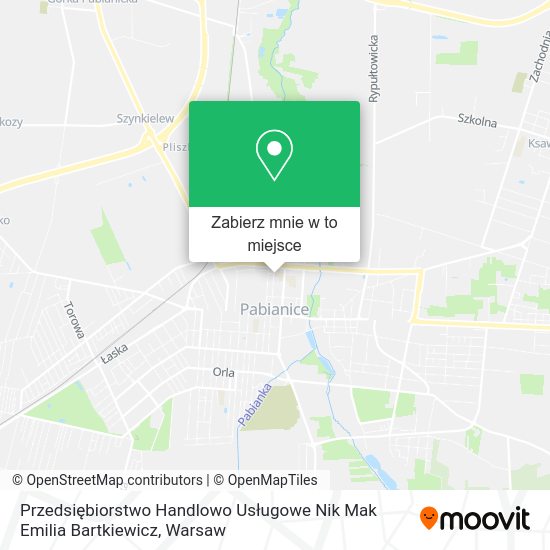 Mapa Przedsiębiorstwo Handlowo Usługowe Nik Mak Emilia Bartkiewicz