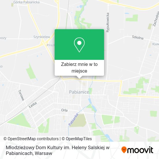 Mapa Młodzieżowy Dom Kultury im. Heleny Salskiej w Pabianicach