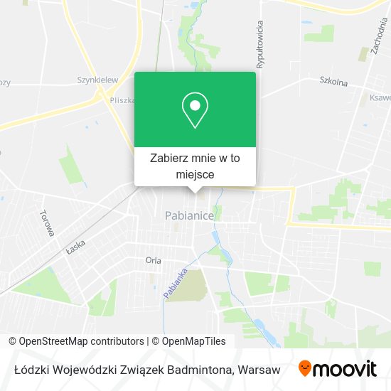 Mapa Łódzki Wojewódzki Związek Badmintona