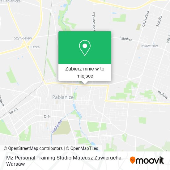 Mapa Mz Personal Training Studio Mateusz Zawierucha