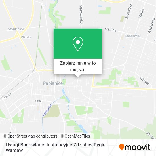 Mapa Usługi Budowlane- Instalacyjne Zdzisław Rygiel