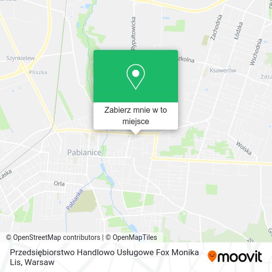 Mapa Przedsiębiorstwo Handlowo Usługowe Fox Monika Lis