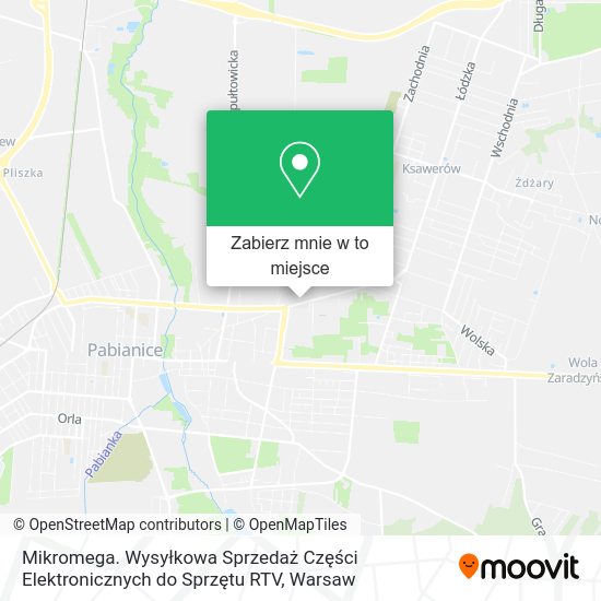 Mapa Mikromega. Wysyłkowa Sprzedaż Części Elektronicznych do Sprzętu RTV