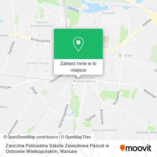 Mapa Zaoczna Policealna Szkoła Zawodowa Pascal w Ostrowie Wielkopolskim