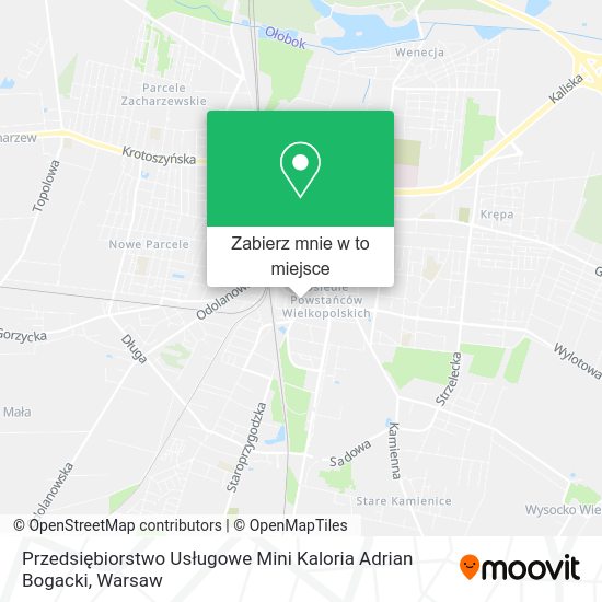 Mapa Przedsiębiorstwo Usługowe Mini Kaloria Adrian Bogacki