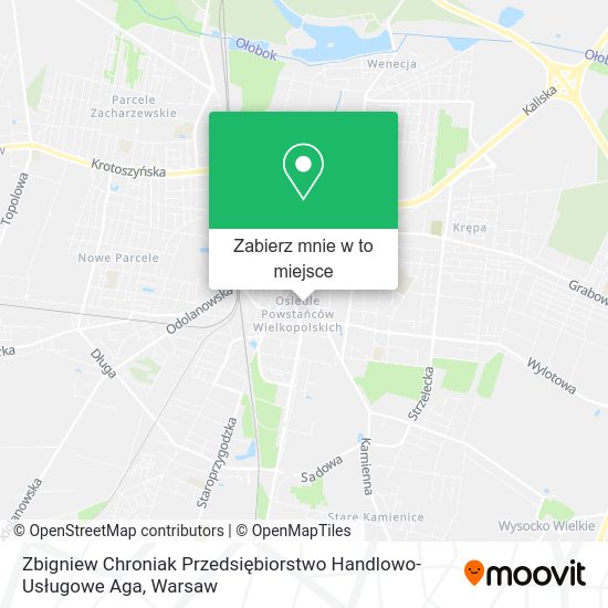 Mapa Zbigniew Chroniak Przedsiębiorstwo Handlowo-Usługowe Aga