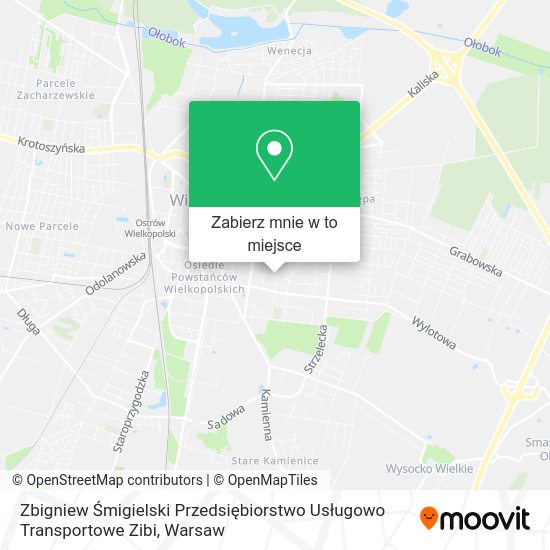 Mapa Zbigniew Śmigielski Przedsiębiorstwo Usługowo Transportowe Zibi