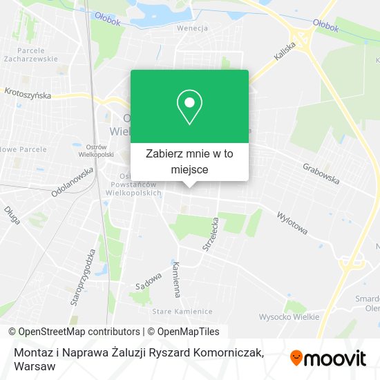 Mapa Montaz i Naprawa Żaluzji Ryszard Komorniczak