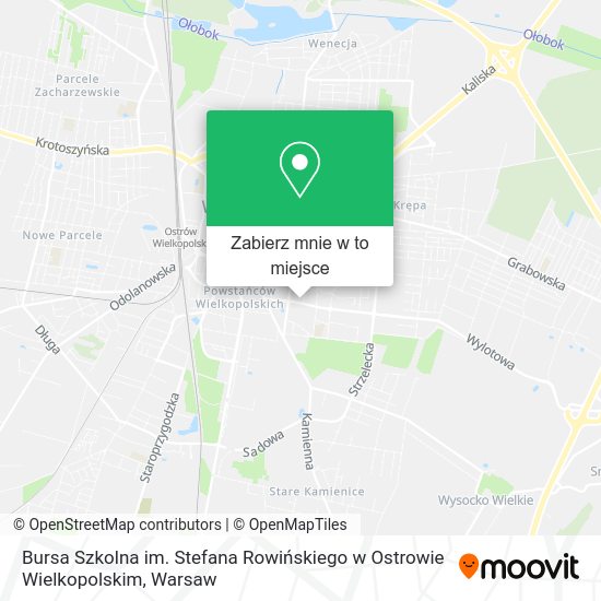 Mapa Bursa Szkolna im. Stefana Rowińskiego w Ostrowie Wielkopolskim