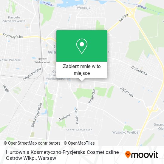 Mapa Hurtownia Kosmetyczno-Fryzjerska Cosmeticsline Ostrów Wlkp.